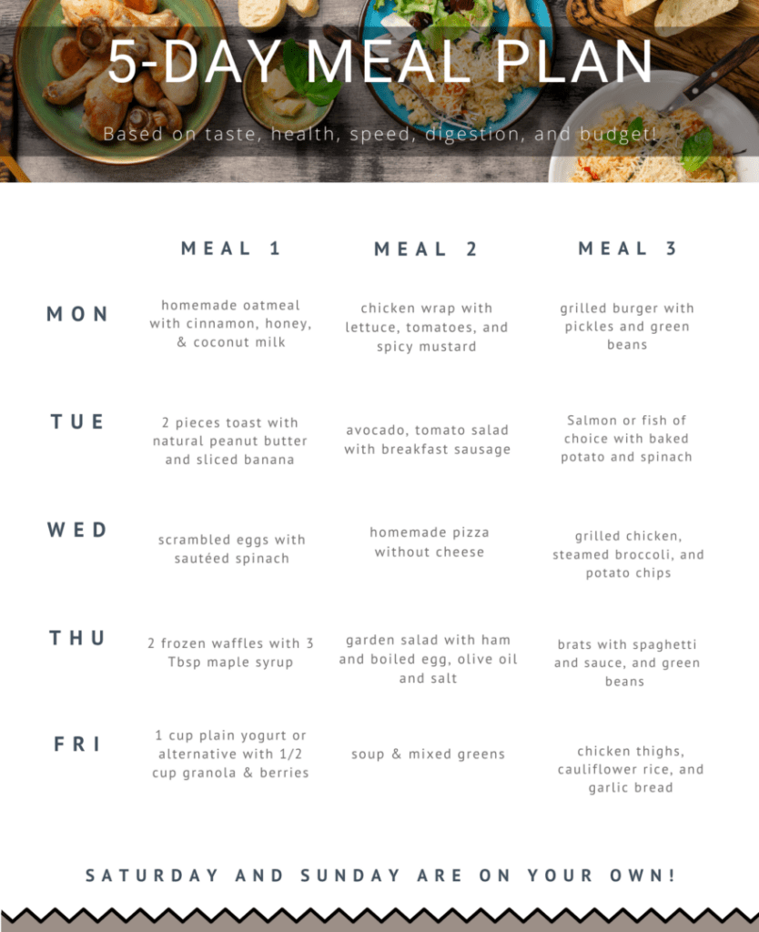 5 day meal plan
