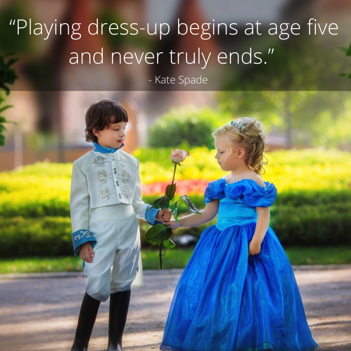 boy and girl playing dress-up