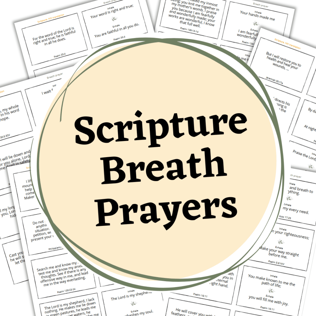 Breath Prayers using Bible Scripture yellow circle